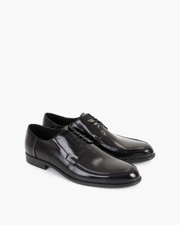 Czarne półbuty wizytowe skórzane