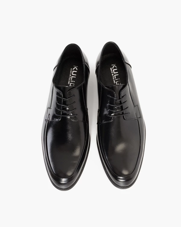 Czarne półbuty wizytowe skórzane 4