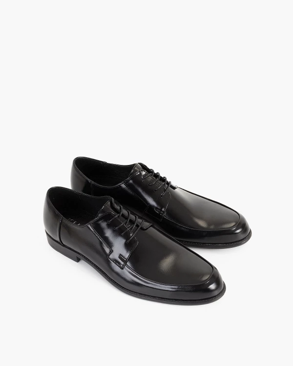 Czarne półbuty wizytowe skórzane 3