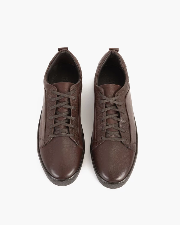 Ciemnobrązowe trampki męskie skórzane 3