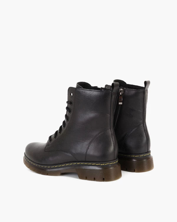 Czarne trzewiki damskie skórzane 4