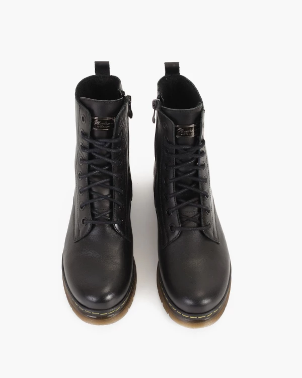 Czarne trzewiki damskie skórzane 3