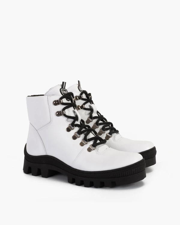 Białe trzewiki damskie skórzane 2