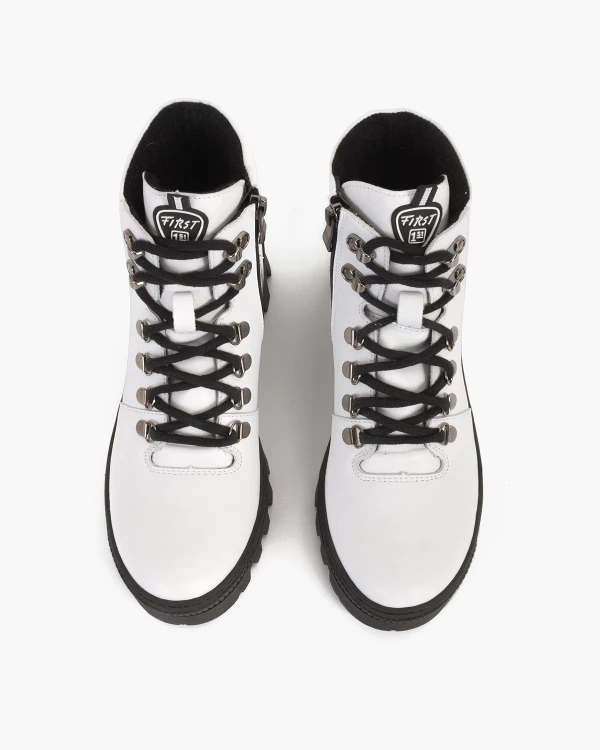 Białe trzewiki damskie skórzane 3