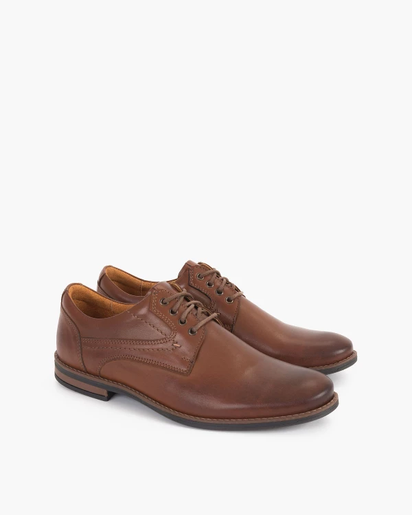 Ciemnobrązowe półbuty męskie skórzane 2