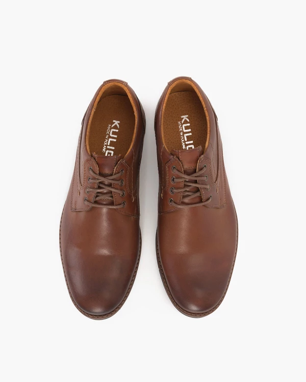 Ciemnobrązowe półbuty męskie skórzane 3