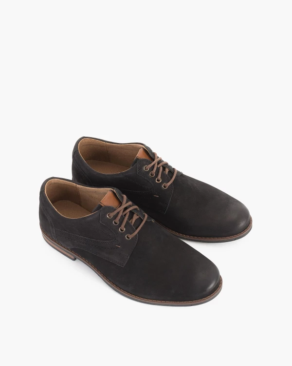 Czarne półbuty męskie nubukowe