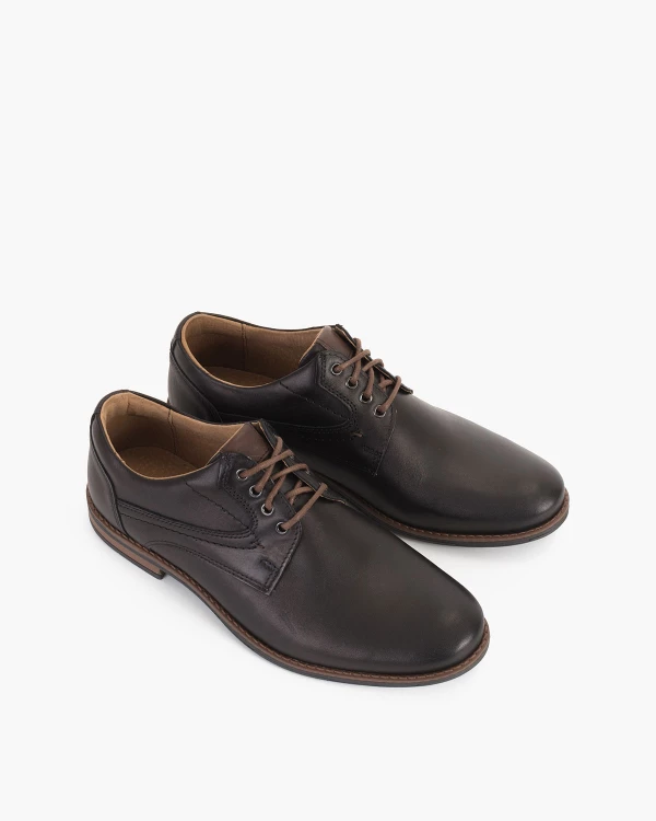 Czarne półbuty męskie skórzane