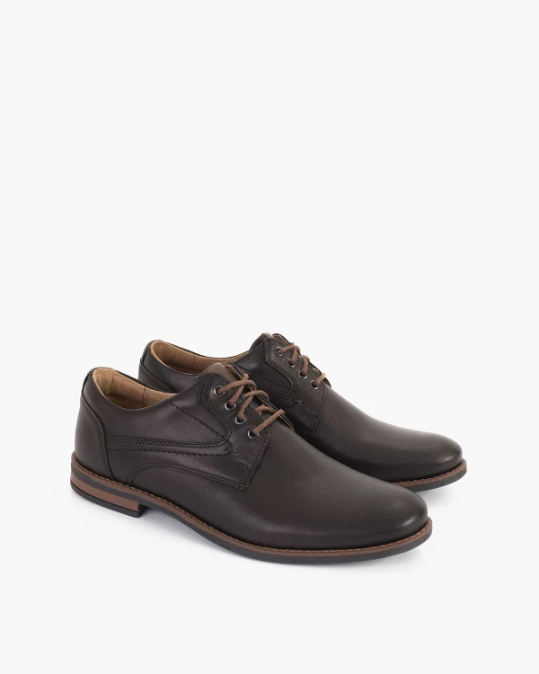 Czarne półbuty męskie skórzane 2