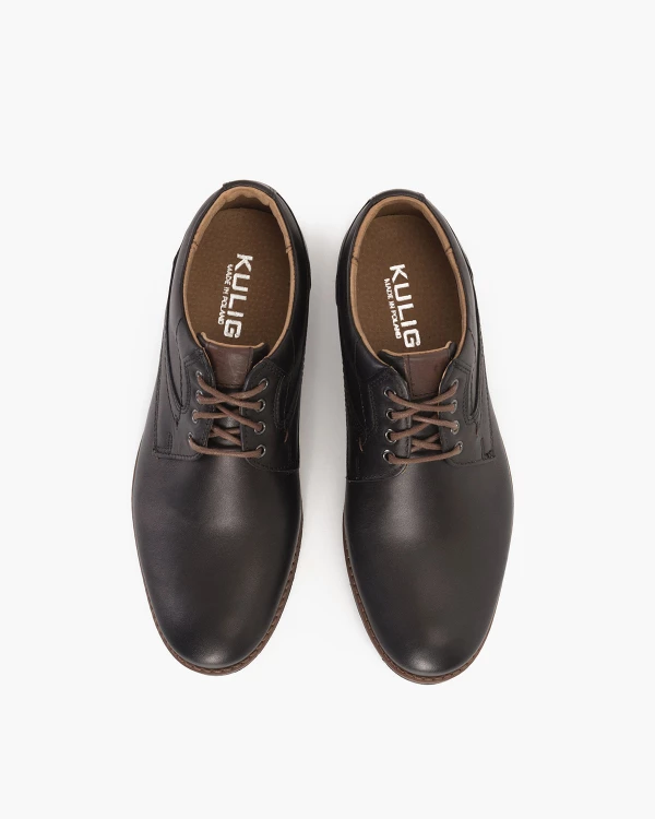 Czarne półbuty męskie skórzane 3