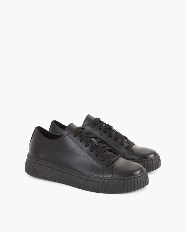 Czarne trampki damskie skórzane 3