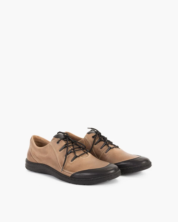 Jasnobrązowe półbuty męskie skórzane 2