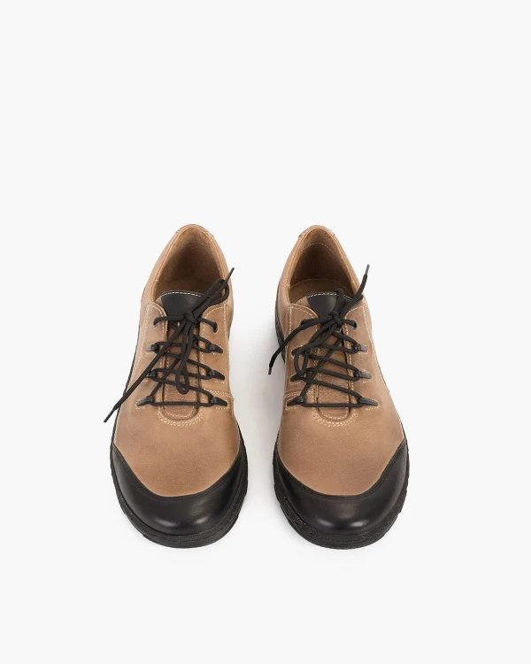 Jasnobrązowe półbuty męskie skórzane 3