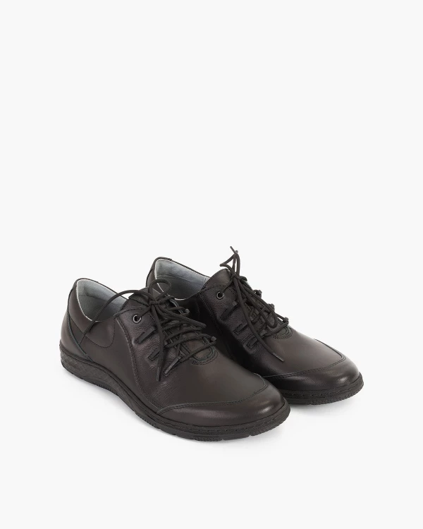 Czarne półbuty męskie skórzane