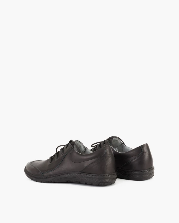 Czarne półbuty męskie skórzane 4