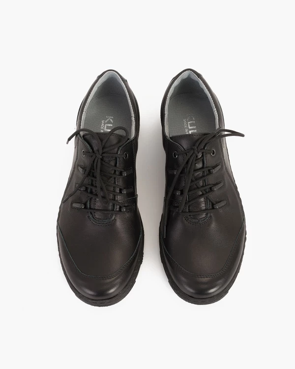 Czarne półbuty męskie skórzane 3