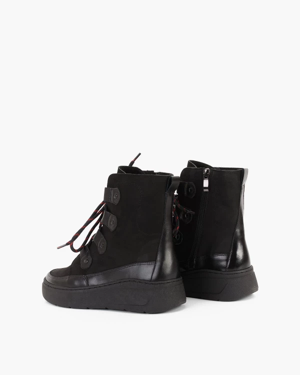 Czarne trzewiki damskie nubukowe 4