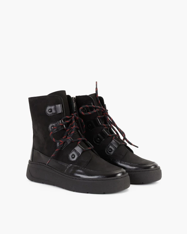 Czarne trzewiki damskie nubukowe 2