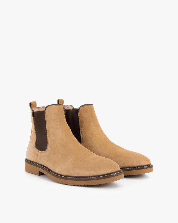 Beżowe sztyblety męskie welurowe 2