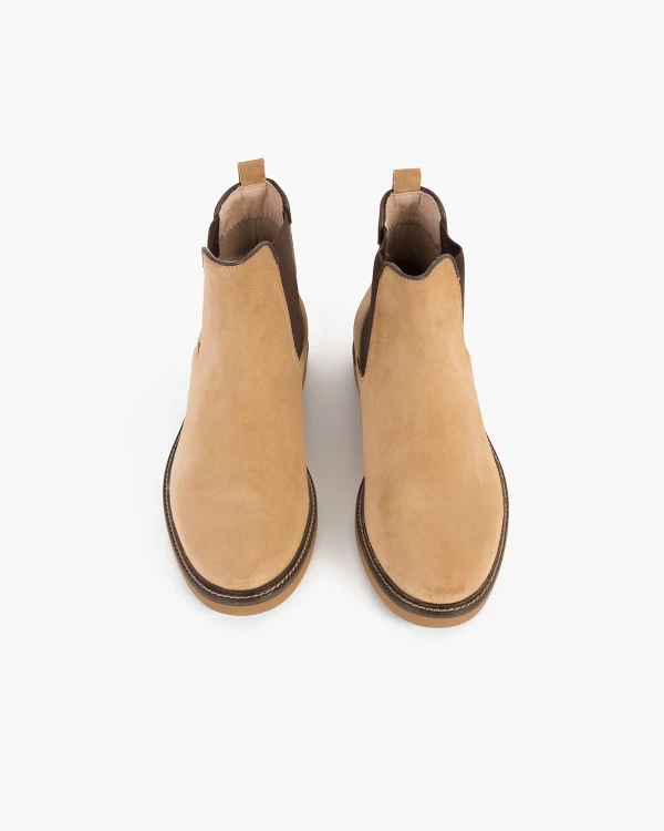 Beżowe sztyblety męskie welurowe 3