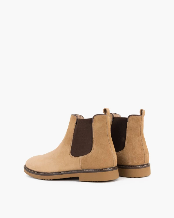 Beżowe sztyblety męskie welurowe 4