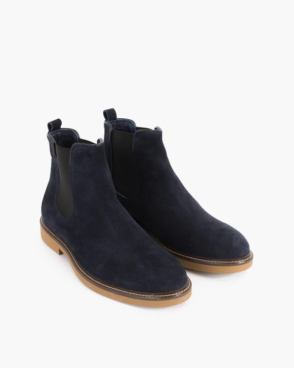 Granatowe sztyblety męskie welurowe