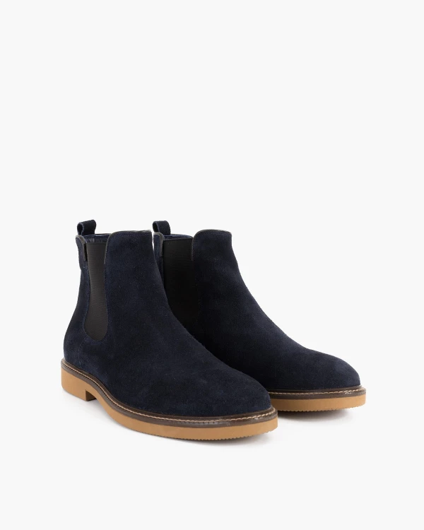 Granatowe sztyblety męskie welurowe 2