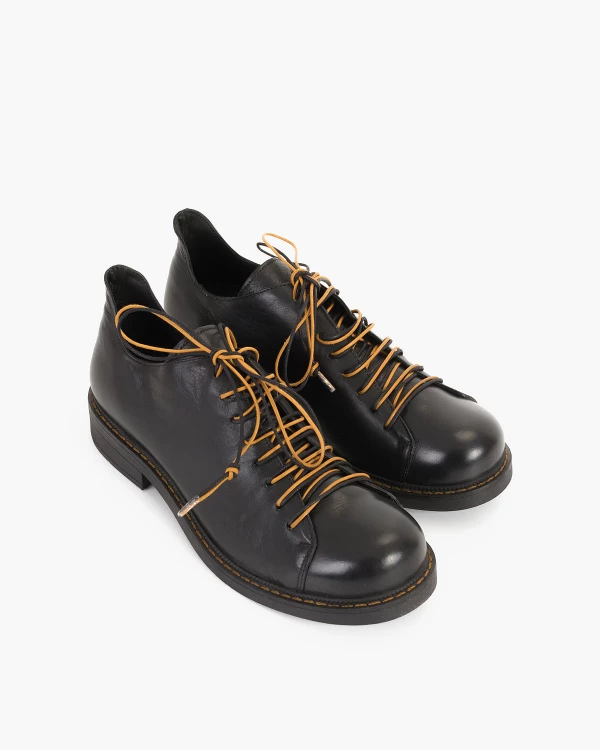 Czarne półbuty damskie skórzane