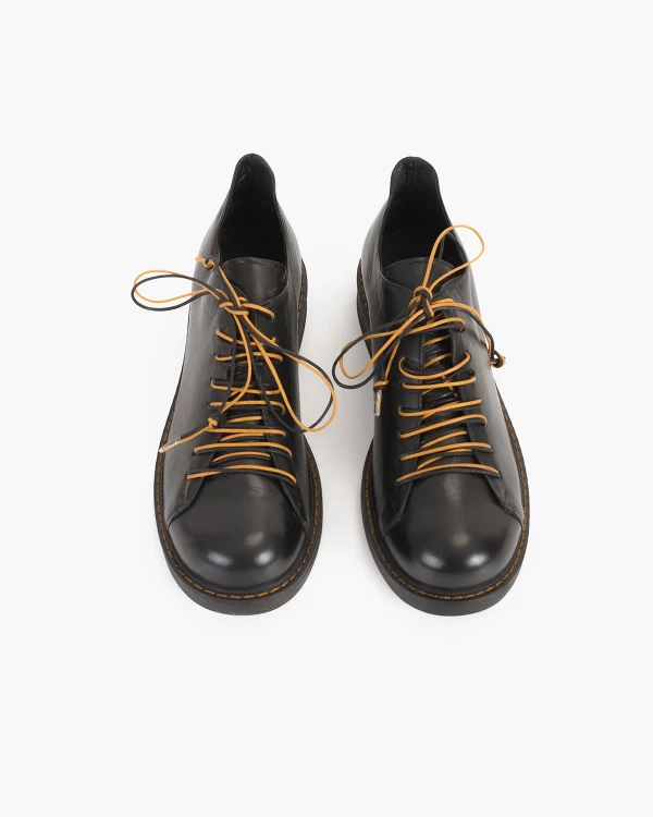 Czarne półbuty damskie skórzane 3