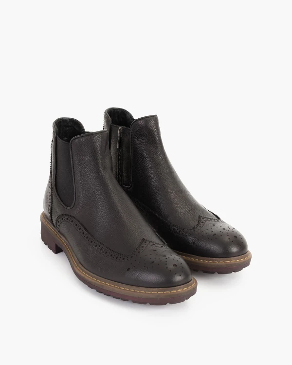 Czarne sztyblety męskie skórzane