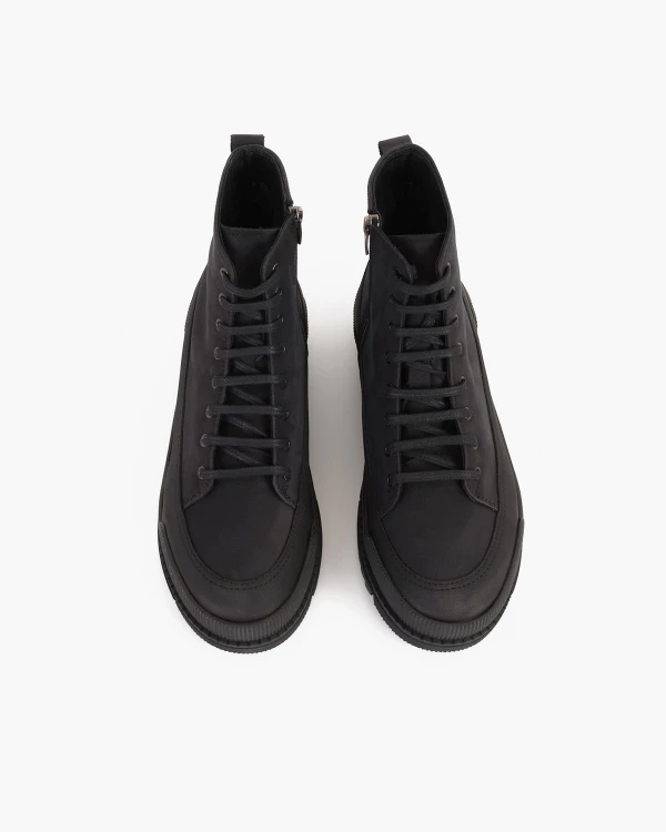 Czarne kozaki męskie nubukowe 3