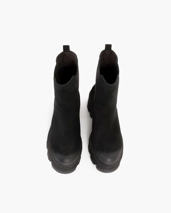 Czarne sztyblety damskie welurowe 3