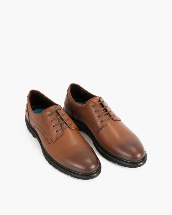 Brązowe półbuty wizytowe skórzane