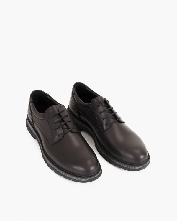 Czarne półbuty męskie skórzane