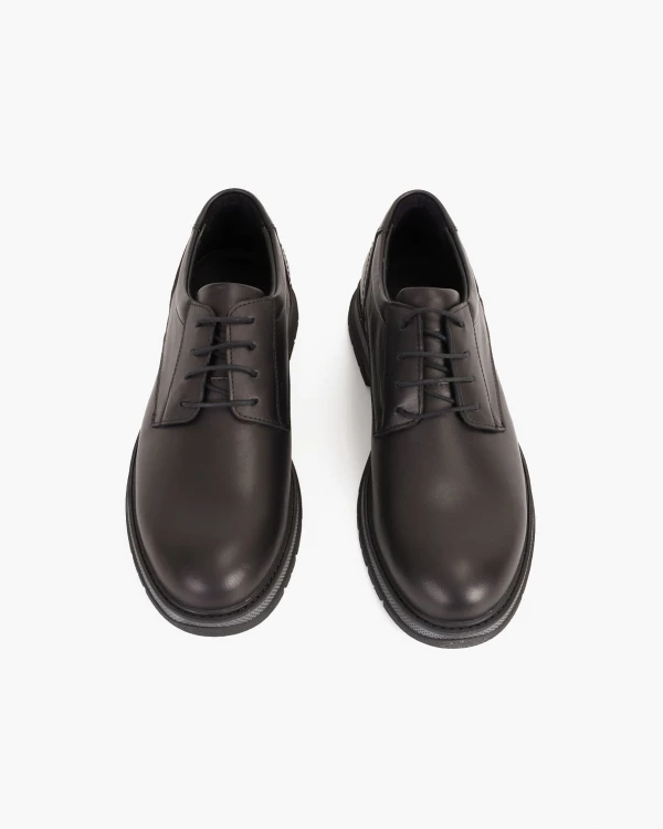 Czarne półbuty męskie skórzane 3