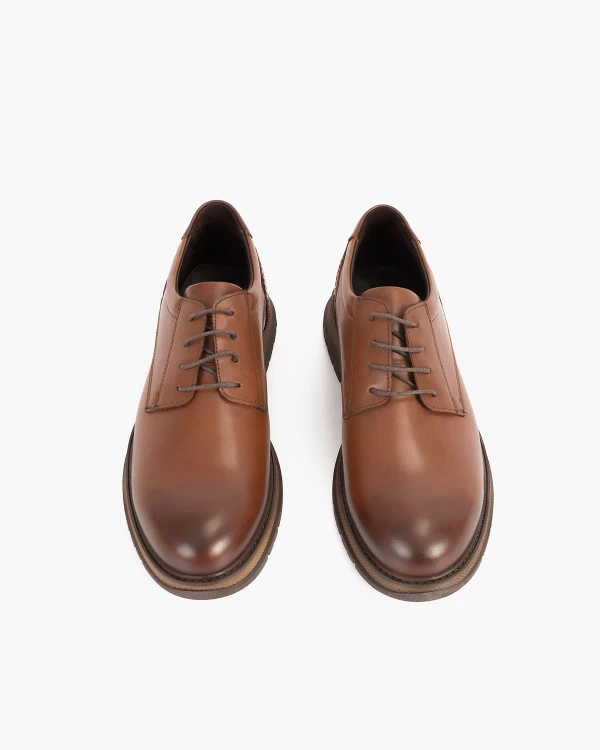 Brązowe półbuty męskie skórzane 3