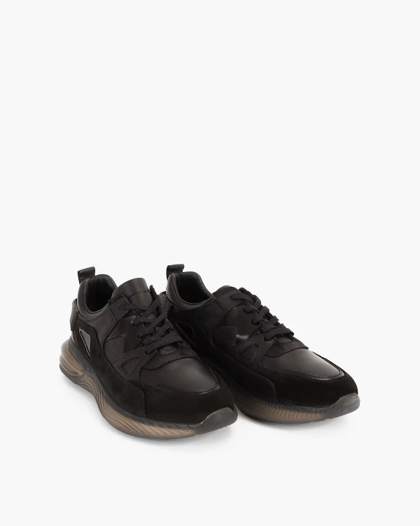 Czarne półbuty męskie zamszowe