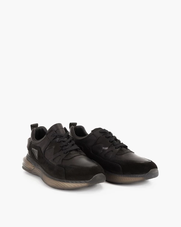 Czarne półbuty męskie zamszowe 2