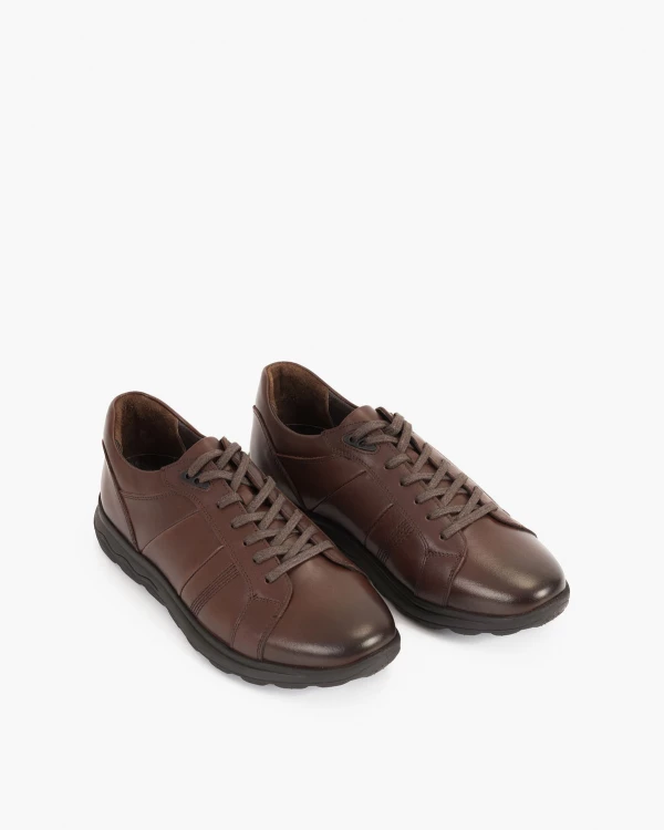 Ciemnobrązowe półbuty męskie skórzane