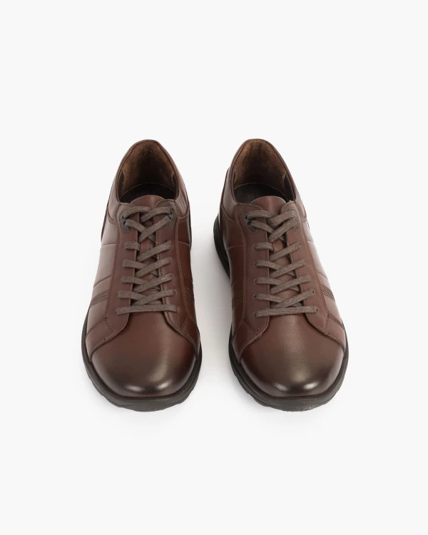 Ciemnobrązowe półbuty męskie skórzane 3