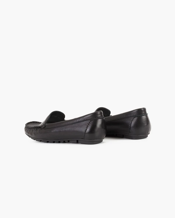 Czarne mokasyny damskie skórzane 4