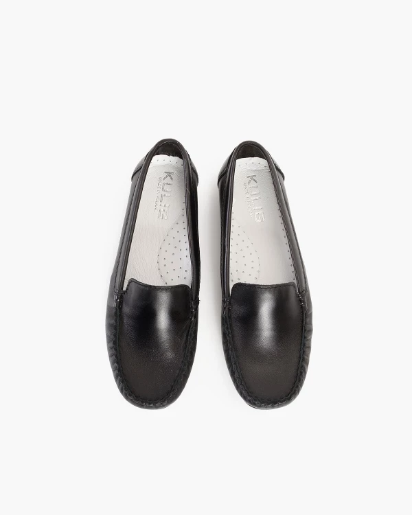 Czarne mokasyny damskie skórzane 3