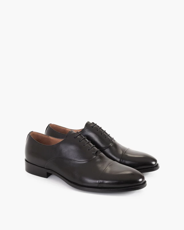 Czarne półbuty wizytowe skórzane 2