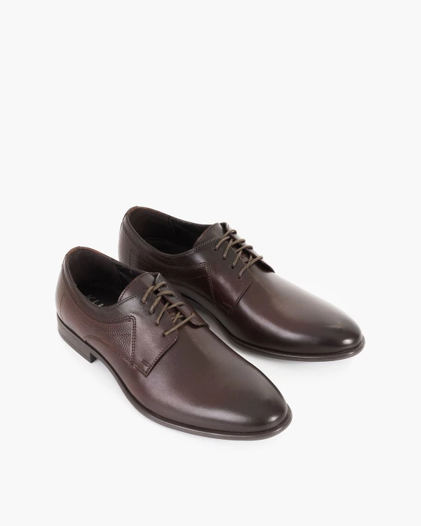 Ciemnobrązowe półbuty wizytowe skórzane