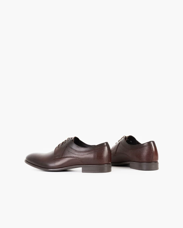 Ciemnobrązowe półbuty wizytowe skórzane 4