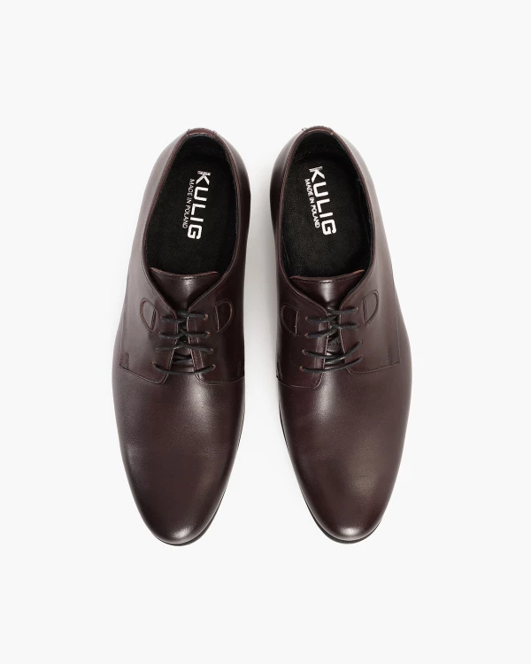 Ciemnobrązowe półbuty wizytowe skórzane 3