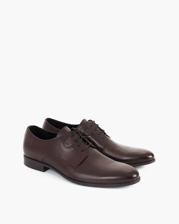 Ciemnobrązowe półbuty wizytowe skórzane 2