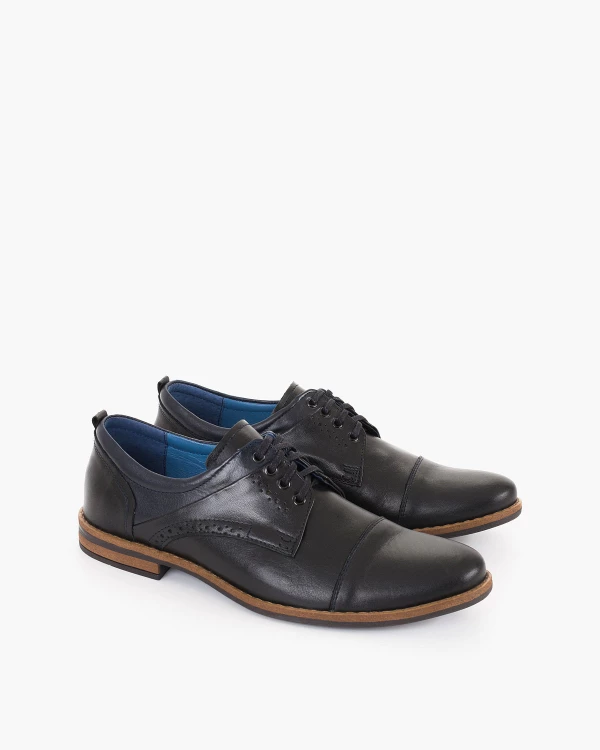 Czarne półbuty wizytowe skórzane 2