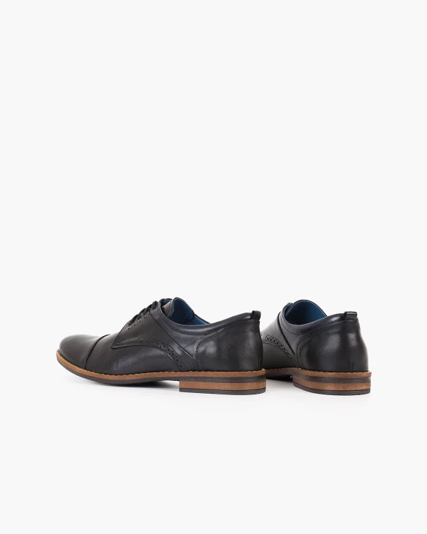 Czarne półbuty wizytowe skórzane 4