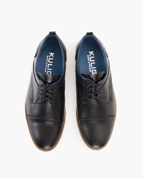 Czarne półbuty wizytowe skórzane 3